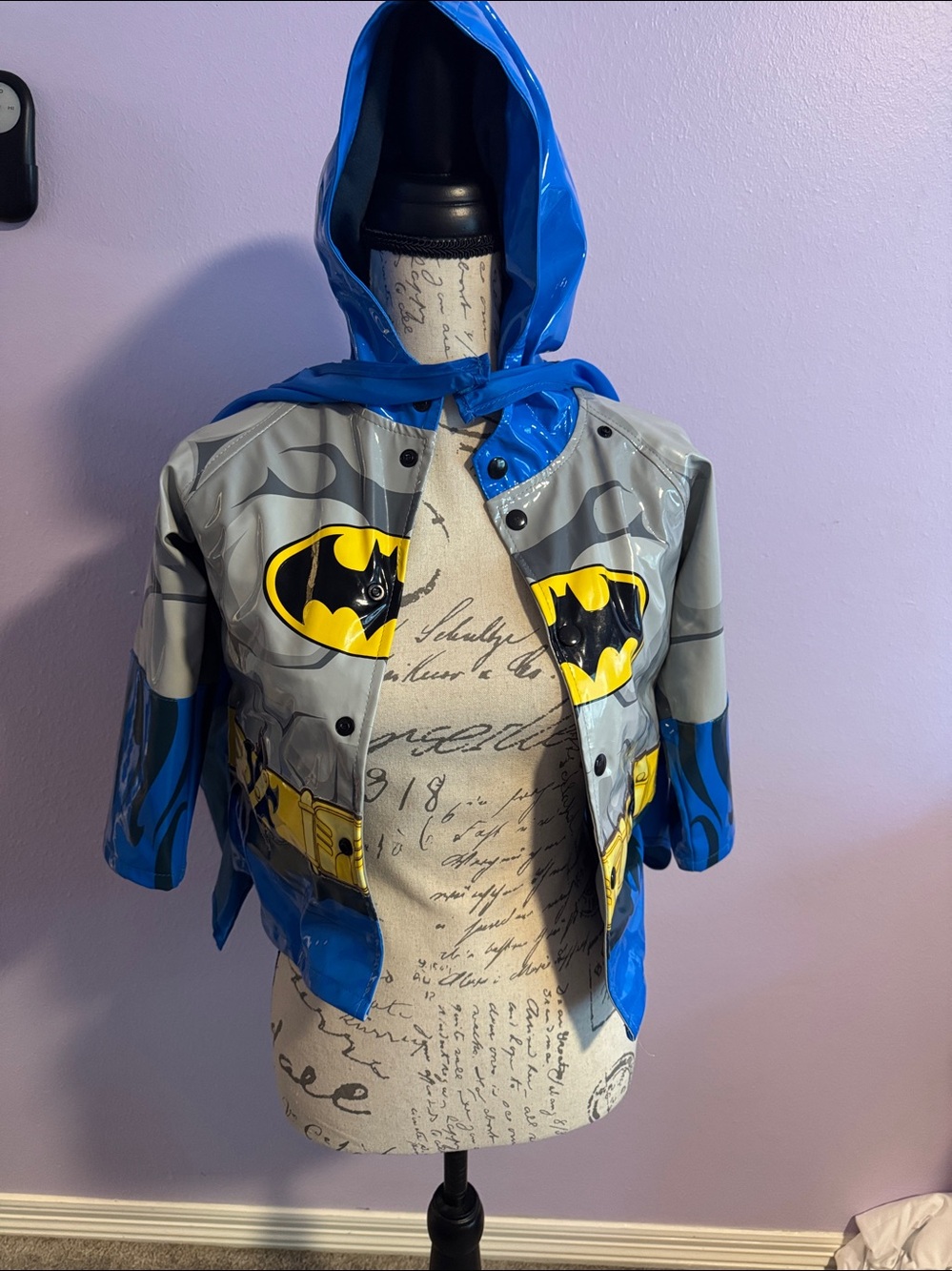 Batman hooded raincoat with cape